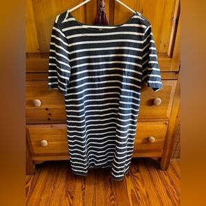 GAP Gray and White Striped TShirt Dress